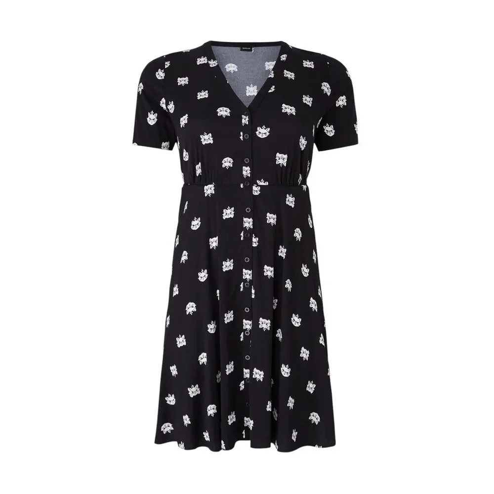 Torrid Disney Plus Size 4X Shirt Dress Midi The Aristocats‎ Black Challis 269 - Picture 8 of 16